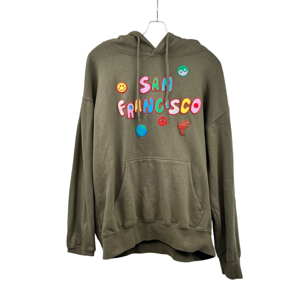 City Wear No. 415 Womens San Francisco Hoodie Pullover Green/Multi Size XL